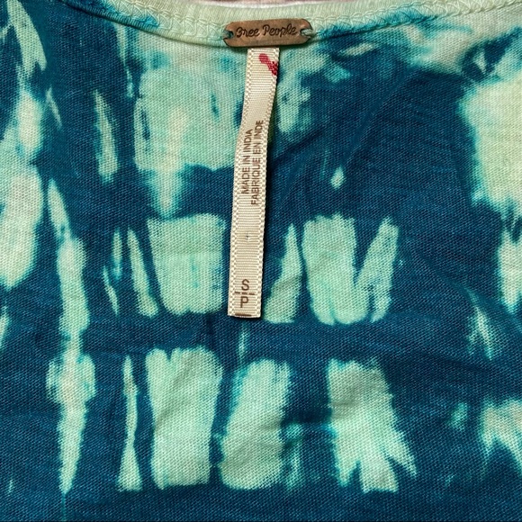 Free People Everything Zen Teal Tie Dye Beaded Tank Top Sz S - Picture 8 of 14